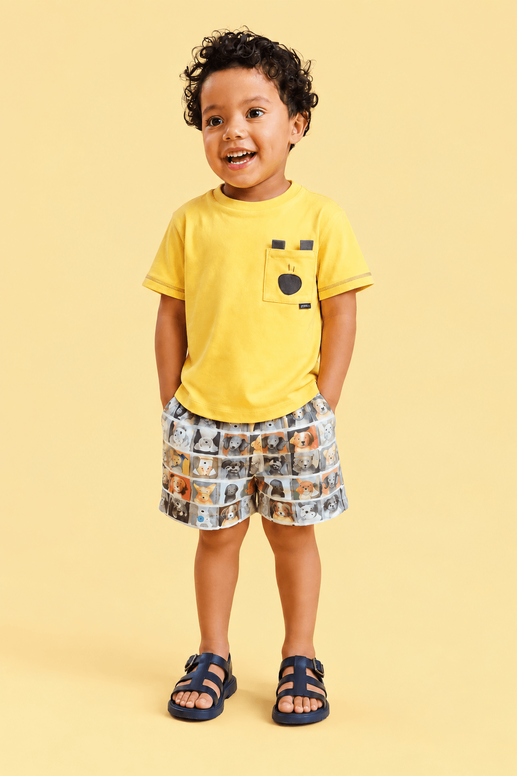Conjunto Toddler Menino Pet Amarelo